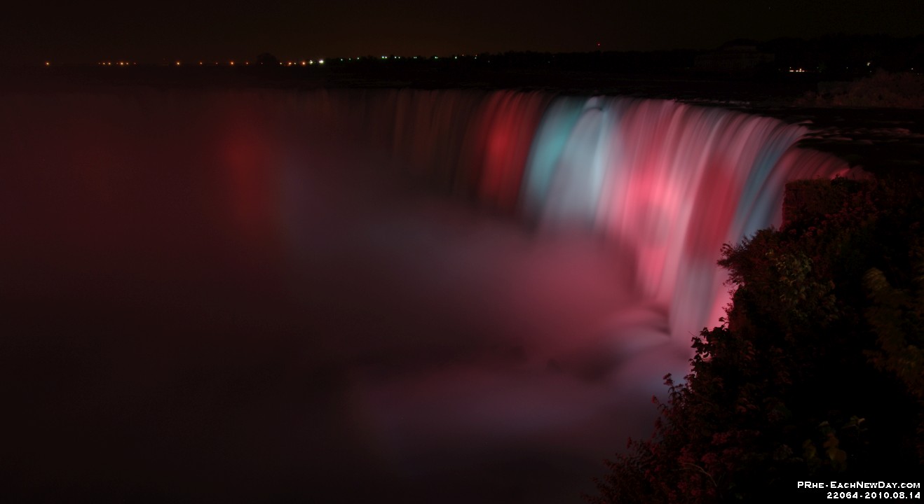 22064RoCr - Beth - My 100th birthday party - Niagara Falls - Nighttime walk by the Falls